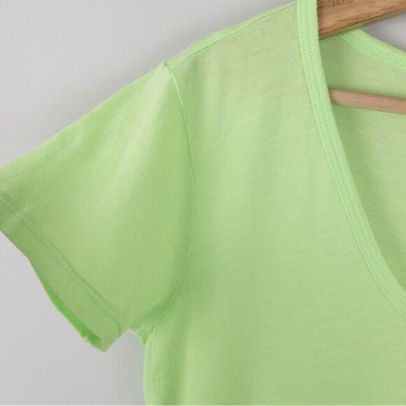 Sundry Womens Pop Lime Green Scoop Neck Tee Size Small 0 Neon Modal Casual - Picture 5 of 9